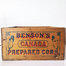 Load image into Gallery viewer, Scarce Benson's Prepared Corn Advertising Crate - 1930's