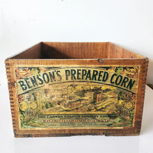 Load image into Gallery viewer, Scarce Benson's Prepared Corn Advertising Crate - 1930's